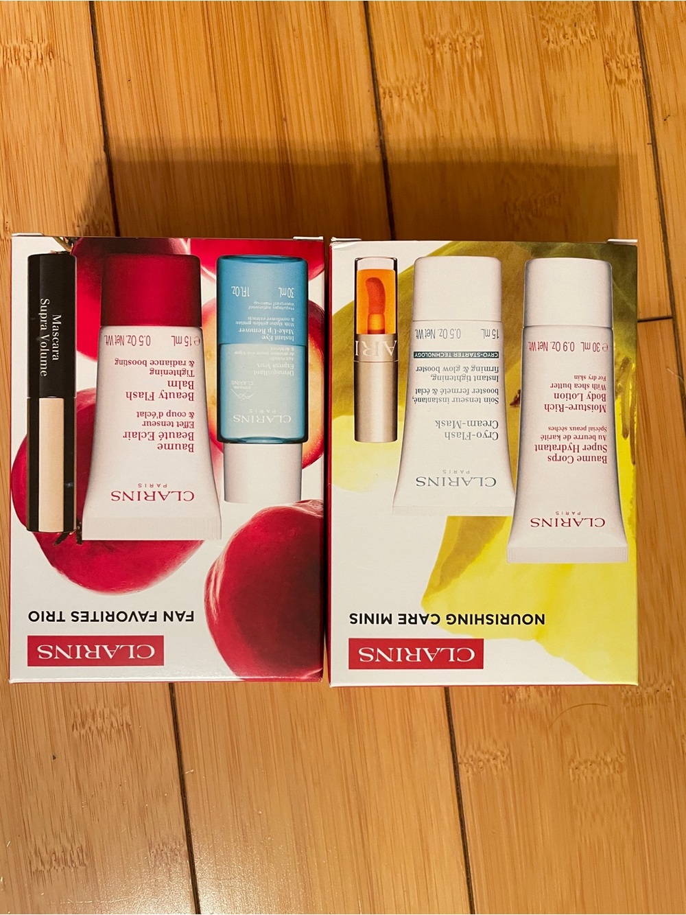 Clarins Skincare Gift Sets — Pink, Yellow & Blue Accents